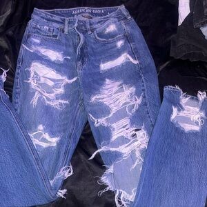 Distressed American eagle straight denim